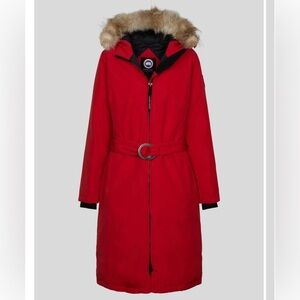 Canada Goose Red Whistler Parka Jacket with Fur Hood size Xs